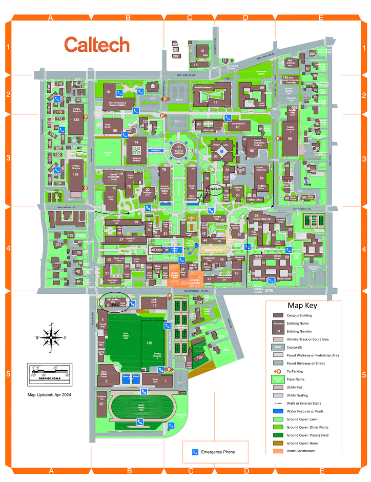 Caltech Campus Map